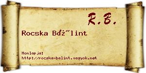 Rocska Bálint névjegykártya